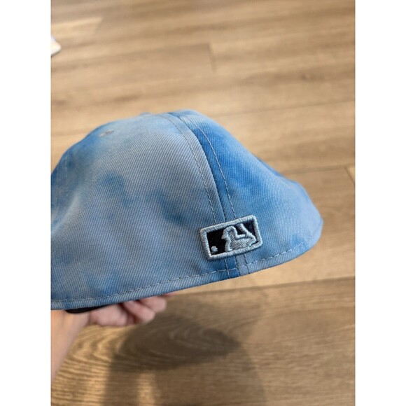 Boston Red Sox New Era 59fifty Tie Dye Sky Blue Hat Fitted MLB Authentic - Picture 3 of 6